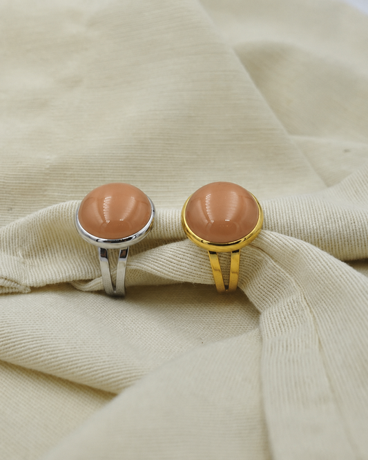 Sphéra Bague Caramel – witgoud en geelgoud