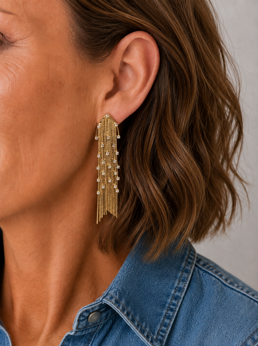 Cascade ✶ — 18K vergulde oorbel met zircoontjes