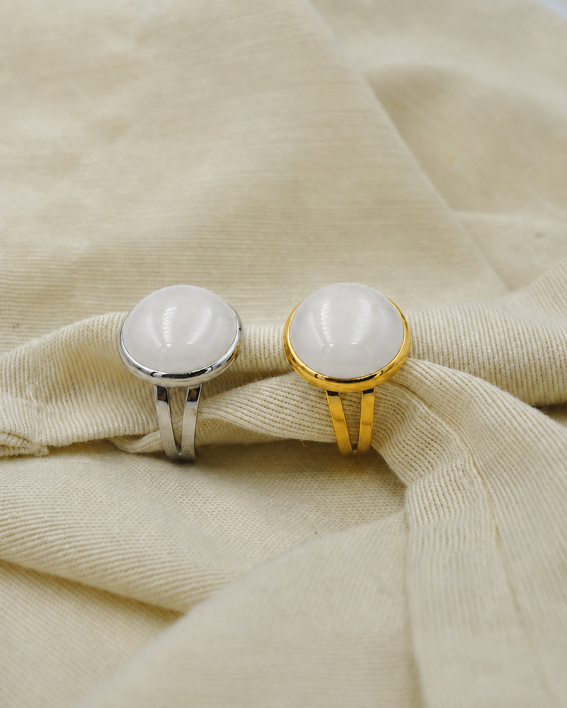 Sphéra Bague Nuage – witgoud en geelgoud