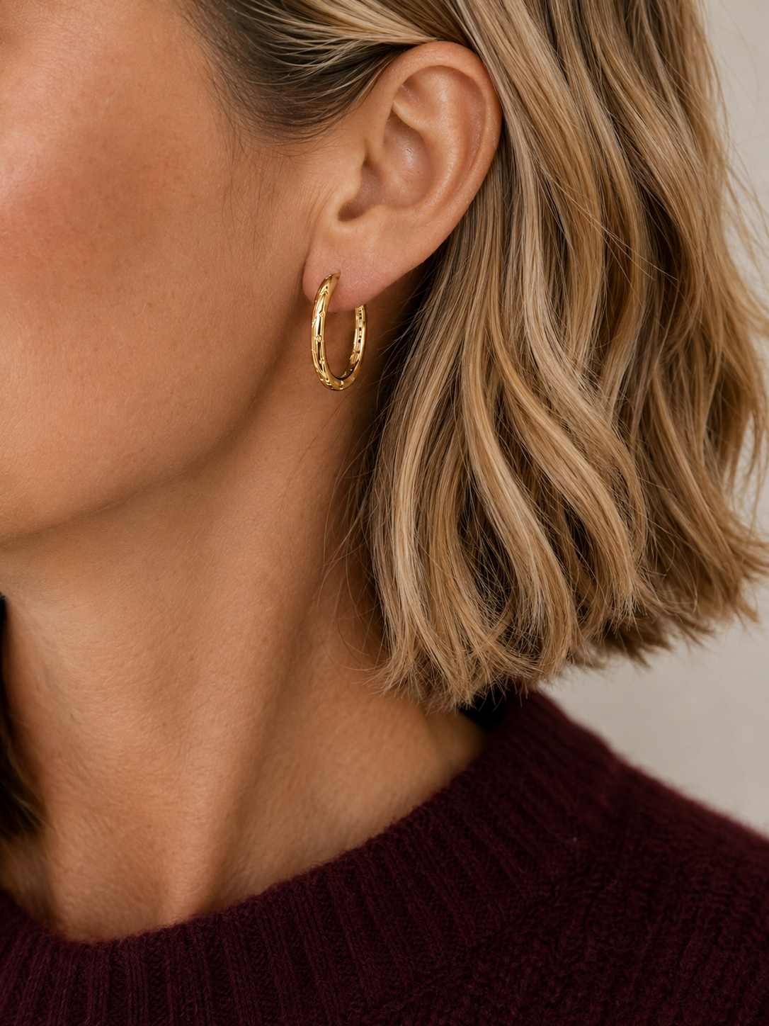 Créole ✶ — 18K vergulde hoopje met zirconen