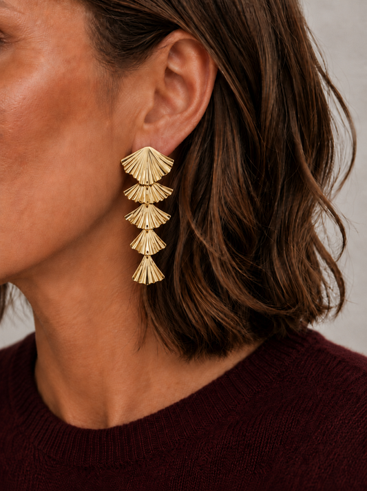 Gingko ✶ — 18K vergulde oorbel met gingko blaadjes